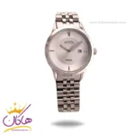 ساعت الکسا مردانه فلزی نقره ای صفحه ساده کد 0077/2