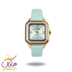 ساعت مچی الکسا زنانه بند چرم سبز قاب مربع 2019/2
