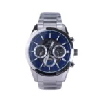 ساعت عقربه ای بیگوتی مردانه فلزی نقره ای صفحه سورمه ای BG.1.10561/3 همراه با جاکارتی