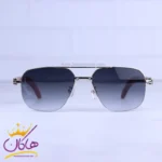 عینک آفتابی کارتیر نیم فریم دسته چوبی t8200767/1