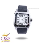 ساعت کارتیر سانتوس مردانه بند چرم مشکی قاب مربع 2878/1