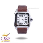 ساعت کارتیر سانتوس مردانه بند چرم قهوه ای قاب مربع 2878/3