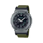 ساعت کاسیو جی شاک مردانه برزنت سبز دو زمانه GM-2100CB-3ADR