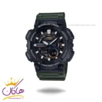 ساعت کاسیو مردانه رابر سبز دو زمانه AEQ-110W-3AVDF