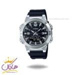 ساعت کاسیو مردانه قاب نقره ای دو زمانه AMW-870-1AVDF