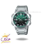 ساعت کاسیو مردانه فلزی دو زمانه صفحه سبز AMW-870DA-3AVDF