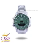 ساعت مچی کاسیو مردانه فلزی نقره ای دو زمانه AMW-880D-3AVDF