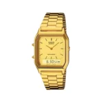 ساعت مچی کاسیو مردانه فلزی طلایی دو زمانه AQ-230GA-9DMQ