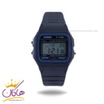 ساعت مچی کاسیو زنانه بند رابر مشکی دیجیتالی F-91W-1DG