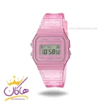 ساعت کاسیو زنانه بند رابر صورتی دیجیتال F-91WS-4DF