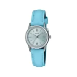 ساعت عقربه ای کاسیو زنانه بند چرم آبی LTP-V002L-2B3UDF