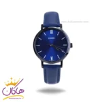 ساعت مچی کاسیو زنانه بند چرم سرمه ای قاب مشکی LTP-VT02BL-2AUDF