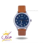 ساعت مچی کاسیو مردانه بند چرم عسلی mtp-b160l-2bvdf
