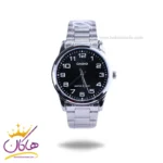 ساعت مچی کاسیو مردانه فلزی نقره ای صفحه مشکی MTP-V001D-1BUDF