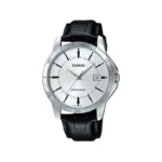 ساعت مچی کاسیو مردانه چرم قاب نقره ای MTP-V004L-7AUDF