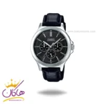 ساعت کاسیو مردانه بند چرمی مشکی فول تایم MTP-V300L-1AUDF