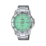 ساعت مچی کاسیو مردانه فلزی نقره ای صفحه سبز MTP-VD01D-3E1V