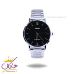 ساعت مچی کاسیو مردانه فلزی نقره ای صفحه مشکی MTP-VT01D-1BUDF