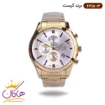 ساعت کرست مردانه فلزی طلایی دو زمانه مدل crest 6218/3