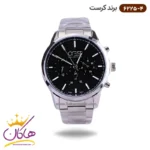 ساعت کرست مردانه فلزی صفحه مشکی فول دیت کد 6225/4