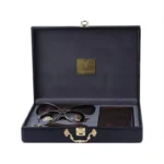 ست کیف کتی چرم و عینک مردانه چرمسال قهوه ای پوست ماری 182/2