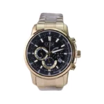 ساعت عقربه‌ای کرست مردانه فلزی طلایی صفحه مشکی 6217/5