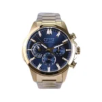 ساعت مچی کرست مردانه فلزی طلایی صفحه سرمه ای 6253/5