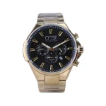 ساعت مچی کرست مردانه فلزی طلایی صفحه مشکی 6256/5