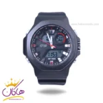 ساعت مچی کرست پرو مردانه بند رابر مشکی دو زمانه crest 9508/1