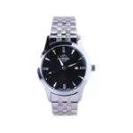 ساعت عقربه ای الگانس زنانه فلزی نقره ای صفحه مشکی L 030/8