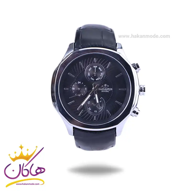 ساعت مچی الگانس رویال مردانه بند چرم مشکی ER2127/1 ساعت مچی الگانس رویال مردانه بند چرم مشکی ER2127/1 - Image 1