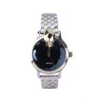 ساعت مچی الگانس زنانه فلزی صفحه مشکی طرح مار ER 2204/11