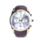 ساعت عقربه ای الگانس مردانه بند چرم قهوه ای قاب طلایی G 1202/1