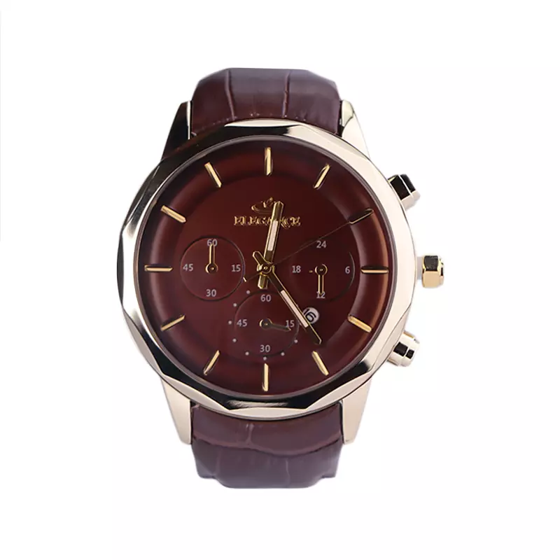 ساعت مچی الگانس مردانه چرم قاب طلایی صفحه قهوه ای G 1191/3 ساعت مچی الگانس مردانه چرم قاب طلایی صفحه قهوه ای G 1191/3 - Image 1