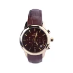 ساعت مچی الگانس زنانه بند چرم قهوه ای قاب طلایی L 1191/4