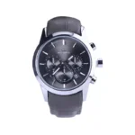 ساعت مچی الگانس زنانه بند چرم طوسی قاب نقره ای L 1196/8