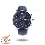 ساعت مچی الگانس مردانه بند چرم صفحه مشکی ER2126/1