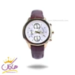ساعت مچی الگانس زنانه بند چرم قهوه ای صفحه سفید ER2127/6