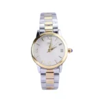 ساعت مچی الگانس زنانه فلزی نقره ای طلایی صفحه بژ 8019/4