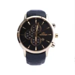 ساعت عقربه ای الگانس مردانه چرم مشکی قاب طلایی G 1201/2