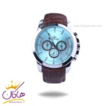 ساعت عقربه ای الگانس مردانه چرم قهوه ای شیشه آبی G 1211/3