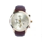 ساعت عقربه ای الگانس مردانه بند چرم قهوه ای G 1236/1