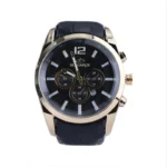 ساعت عقربه ای الگانس مردانه چرم قاب طلایی G 1244/1