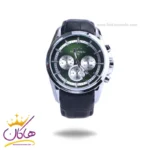 ساعت عقربه ای الگانس مردانه چرم مشکی صفحه سبز G 1256/5