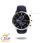 ساعت عقربه ای الگانس مردانه بند چرم مشکی قاب طلایی G2095/4