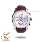 ساعت عقربه ای الگانس مردانه بند چرم قهوه ای قاب رزگلد G2097/4