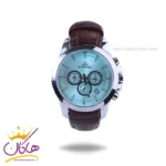 ساعت مچی الگانس زنانه بند چرم قهوه ای شیشه آبی L 1211/4