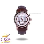 ساعت عقربه ای الگانس زنانه بند چرم قهوه ای قاب رزگلد L2091/1