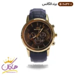 ساعت الگانس مردانه بند چرمی مشکی طلایی G2032/1