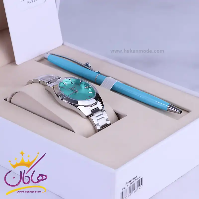 ساعت مچی زنانه فلزی فری لوک نقره ای صفحه آبی FL.1.10406/4 همراه با خودکار درون جعبه ساعت مچی فری لوک زنانه فلزی نقره ای صفحه آبی FL.1.10406/4 همراه خودکار - Image 1